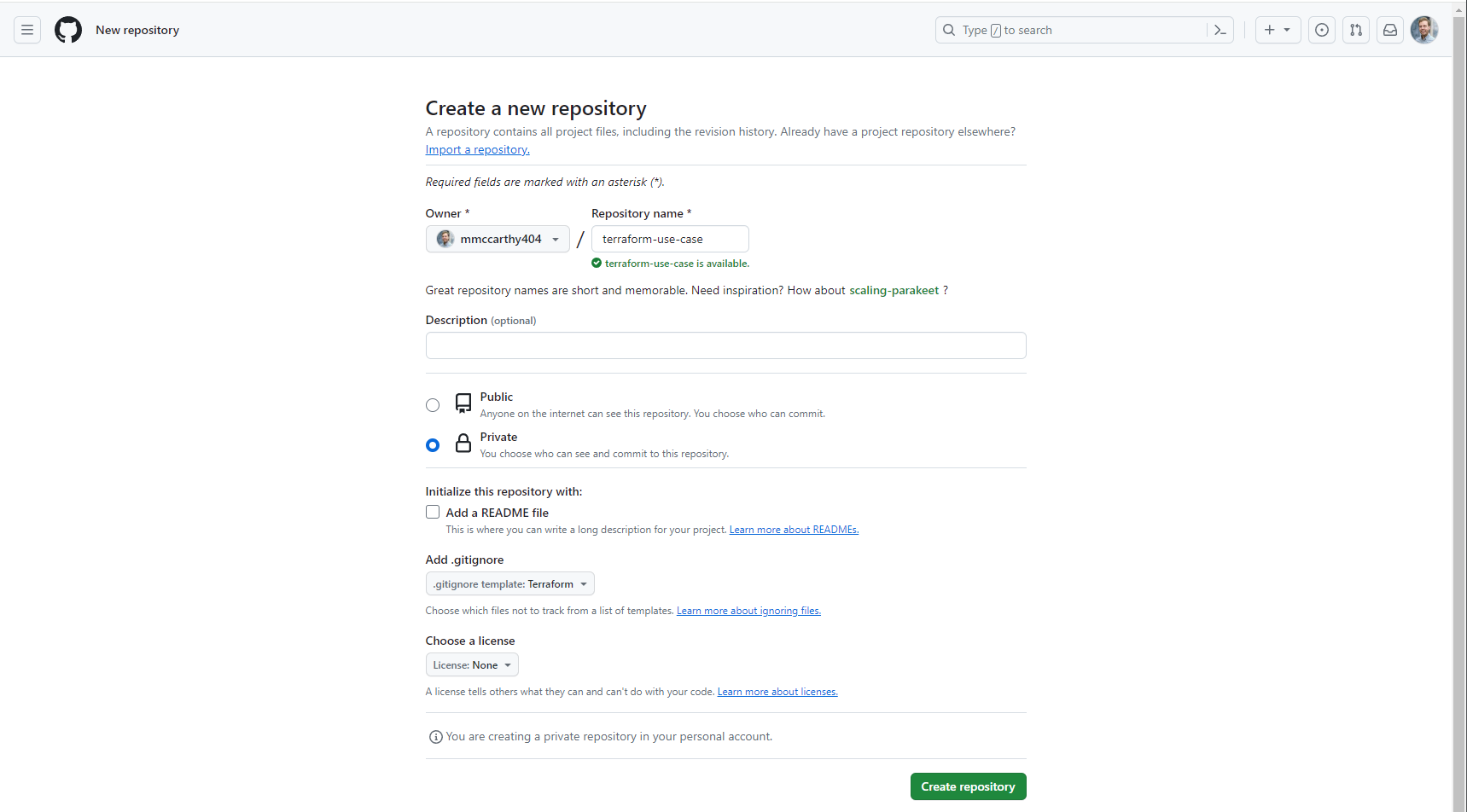 Create GitHub repo